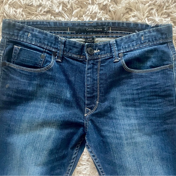 Men's Blue Jeans - Men's Calvin Klein Jeans - Picture 2 of 12